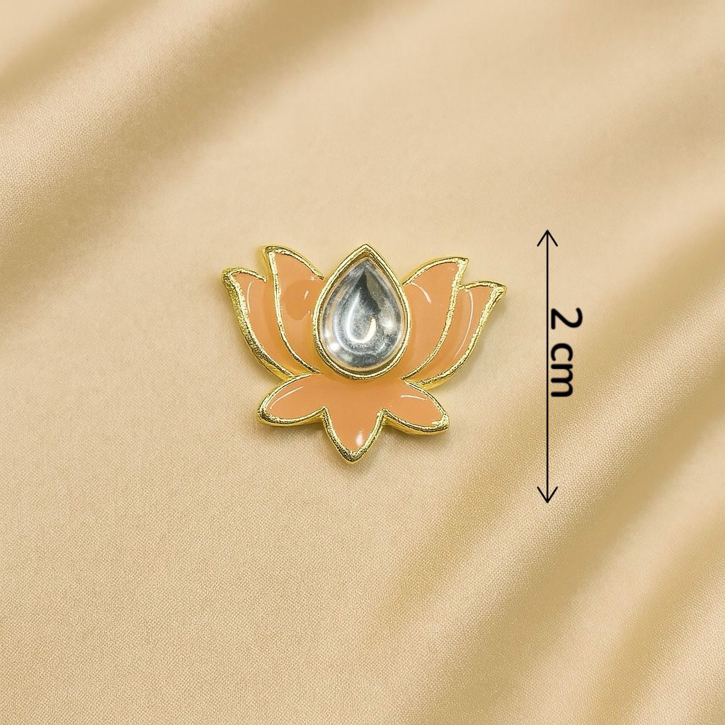Peach Bloom Lotus Button