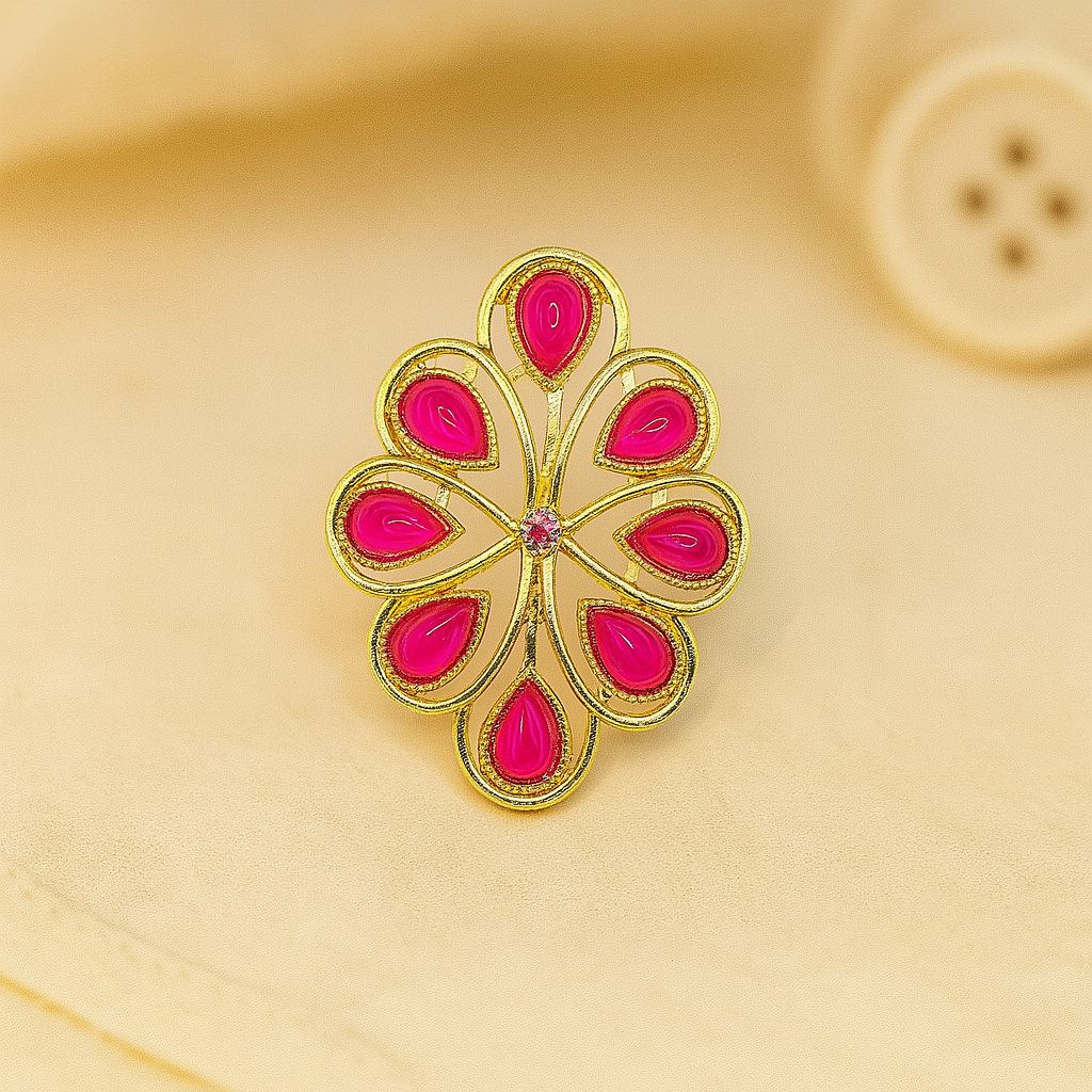 Fuchsia Lustre Bloom Button