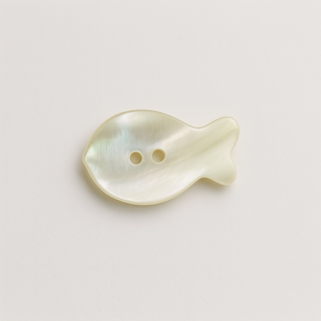 Mother of Pearl Fish-Shaped Button