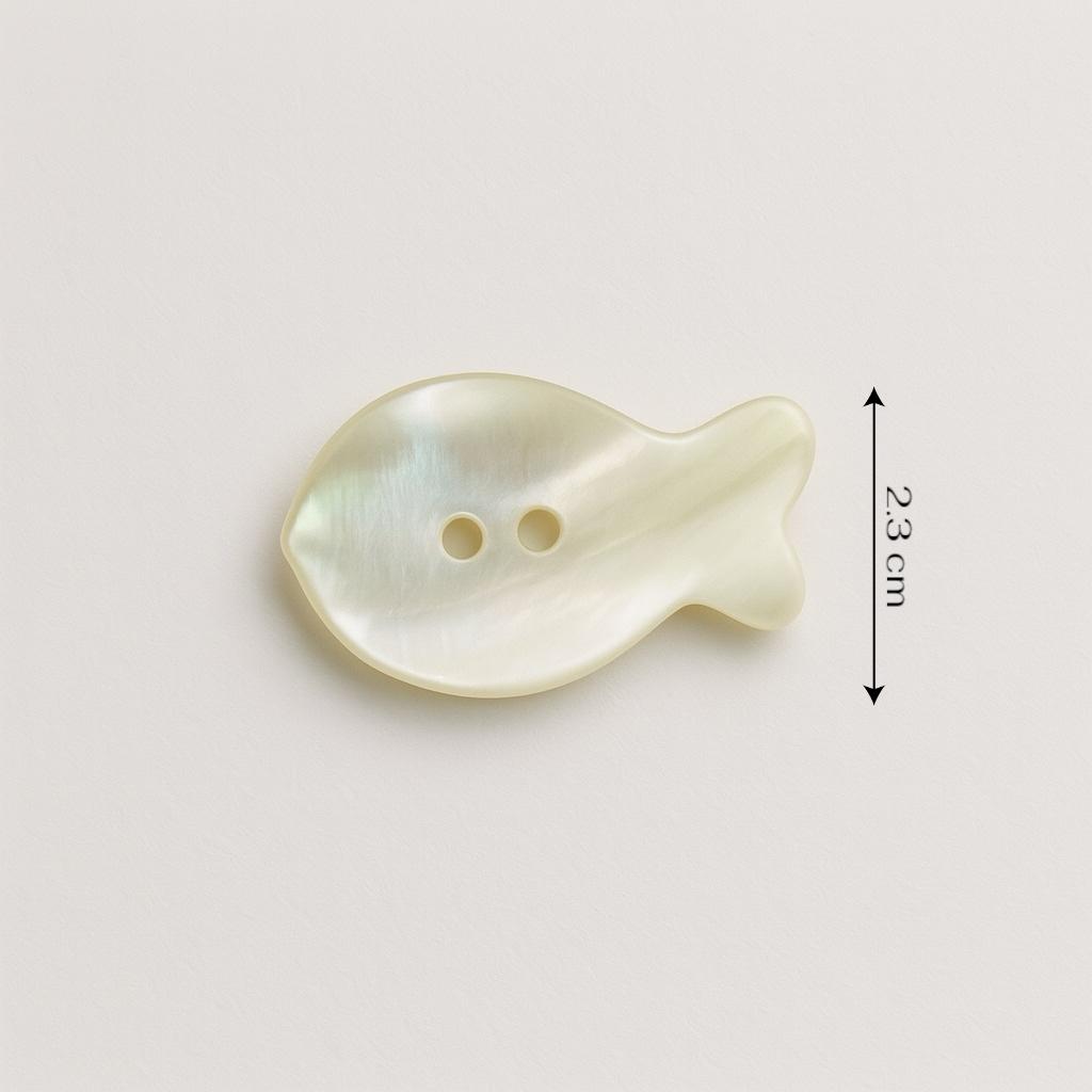 Mother of Pearl Fish-Shaped Button