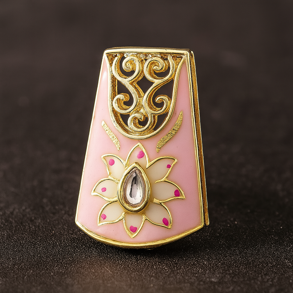 Lotus Bloom Pink Designer Button