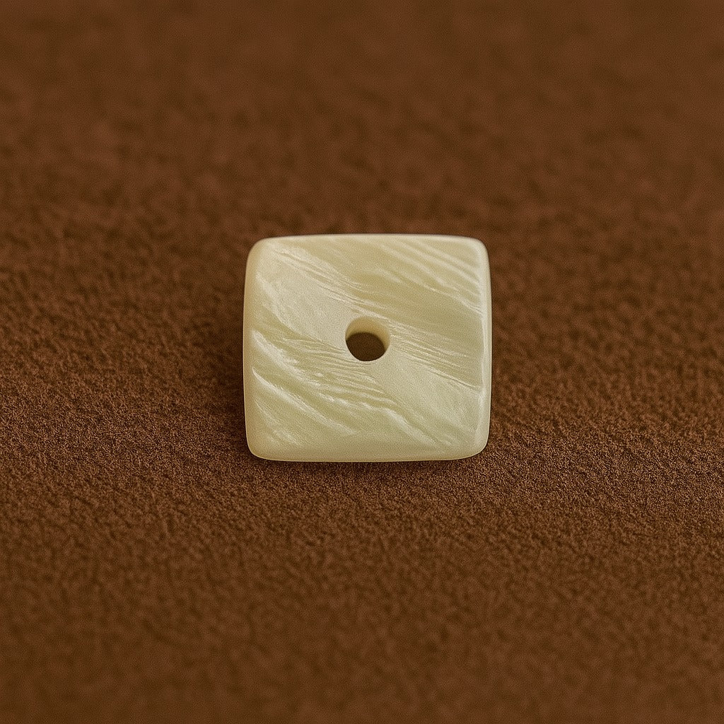 Ivory Swirl Square Shell Button
