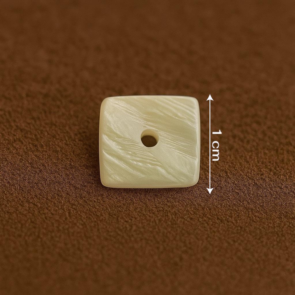 Ivory Swirl Square Shell Button