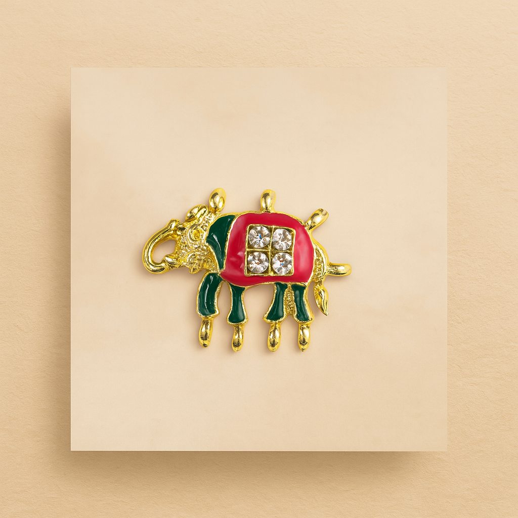 Majestic Elephant Embellished Button