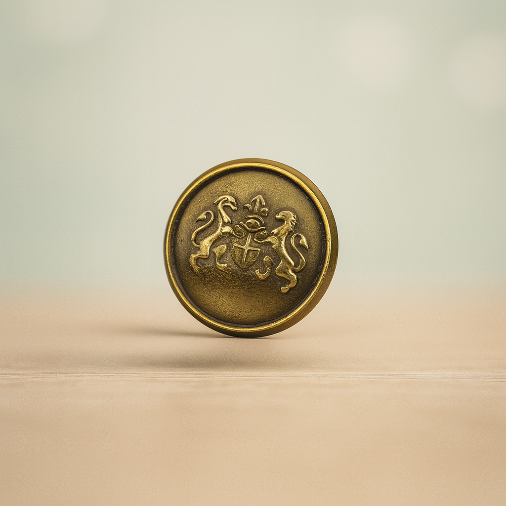 Antique Brass Crest Button