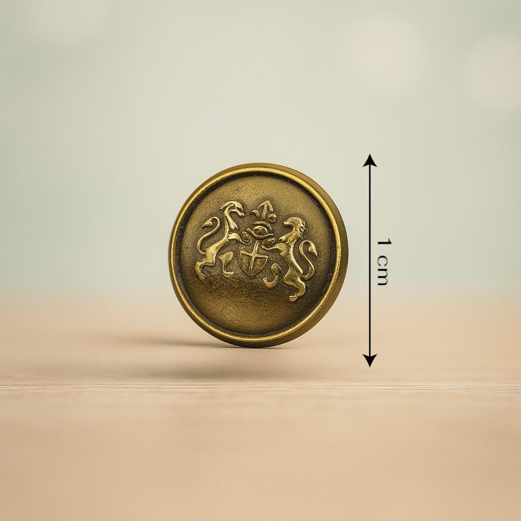 Antique Brass Crest Button