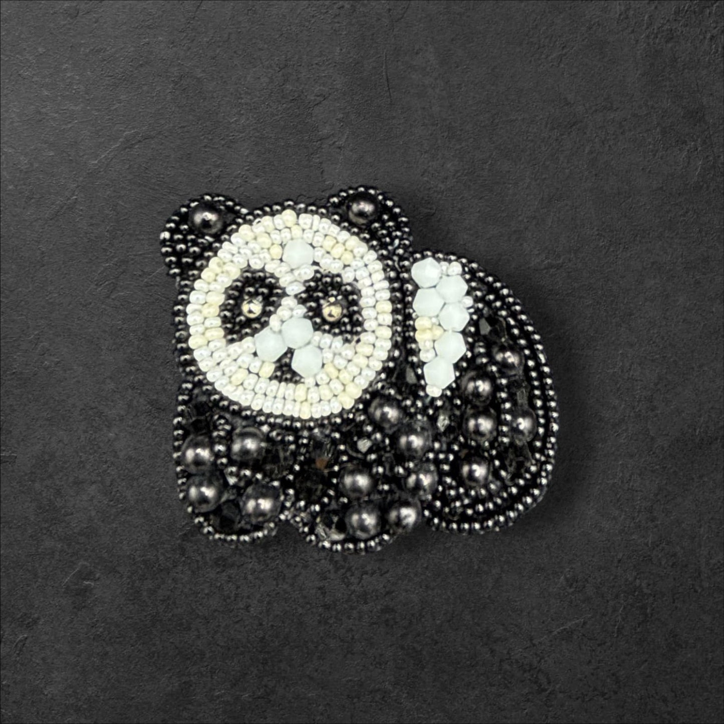 Pearly Panda Beaded Patch