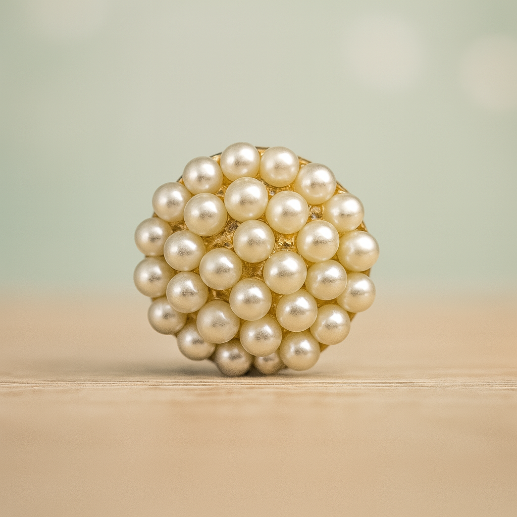 3D Clustered Pearl Dome Button