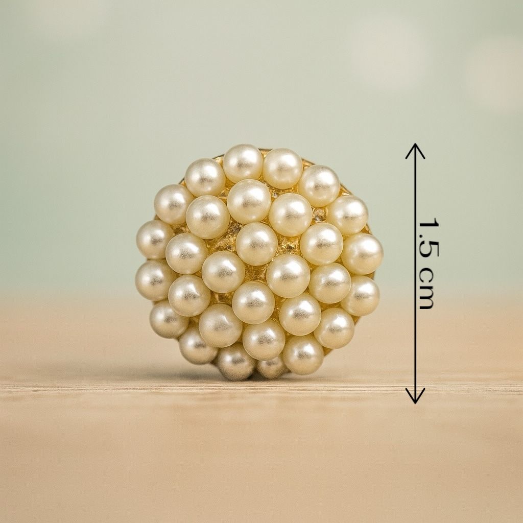 3D Clustered Pearl Dome Button
