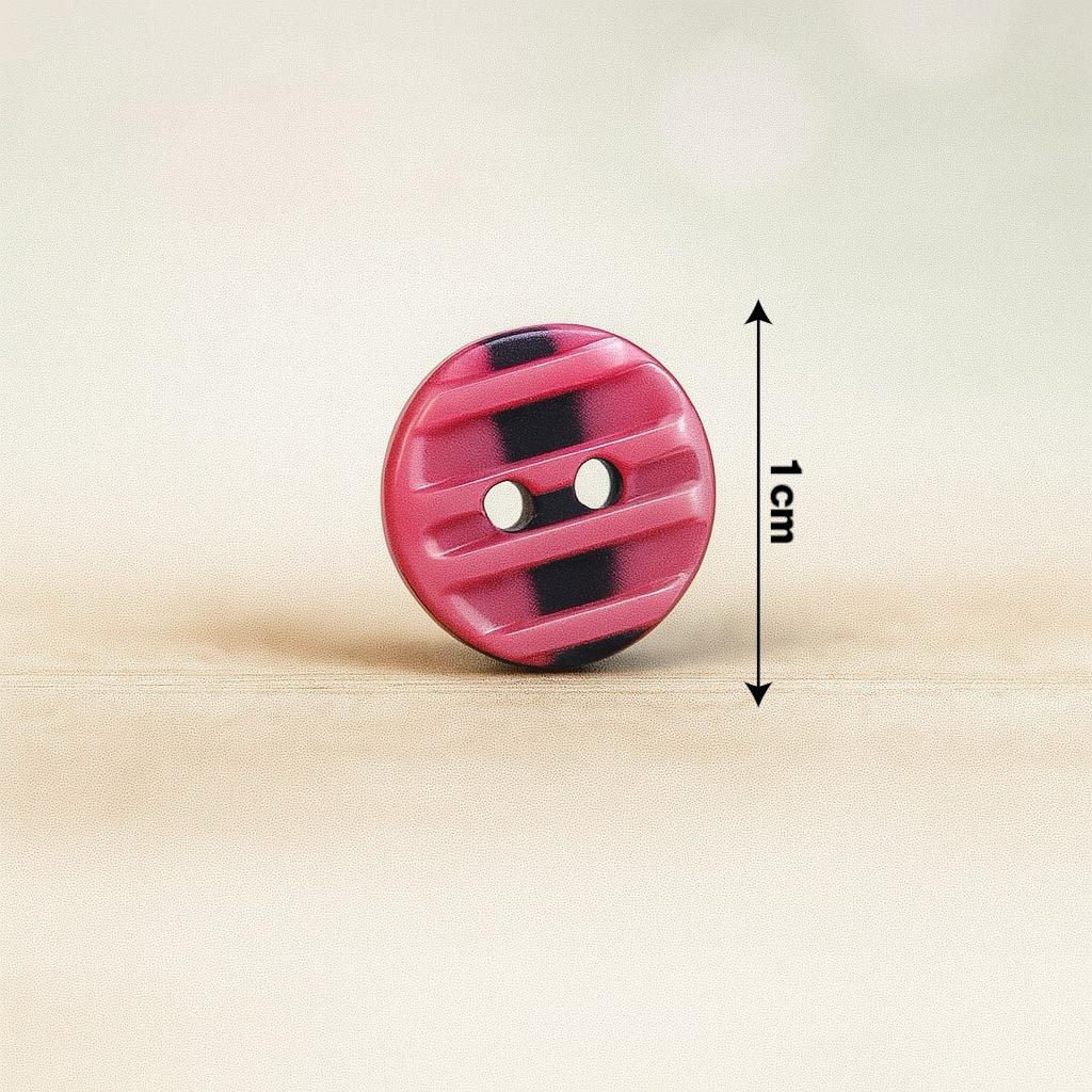 Textured Pink-Black Resin Button