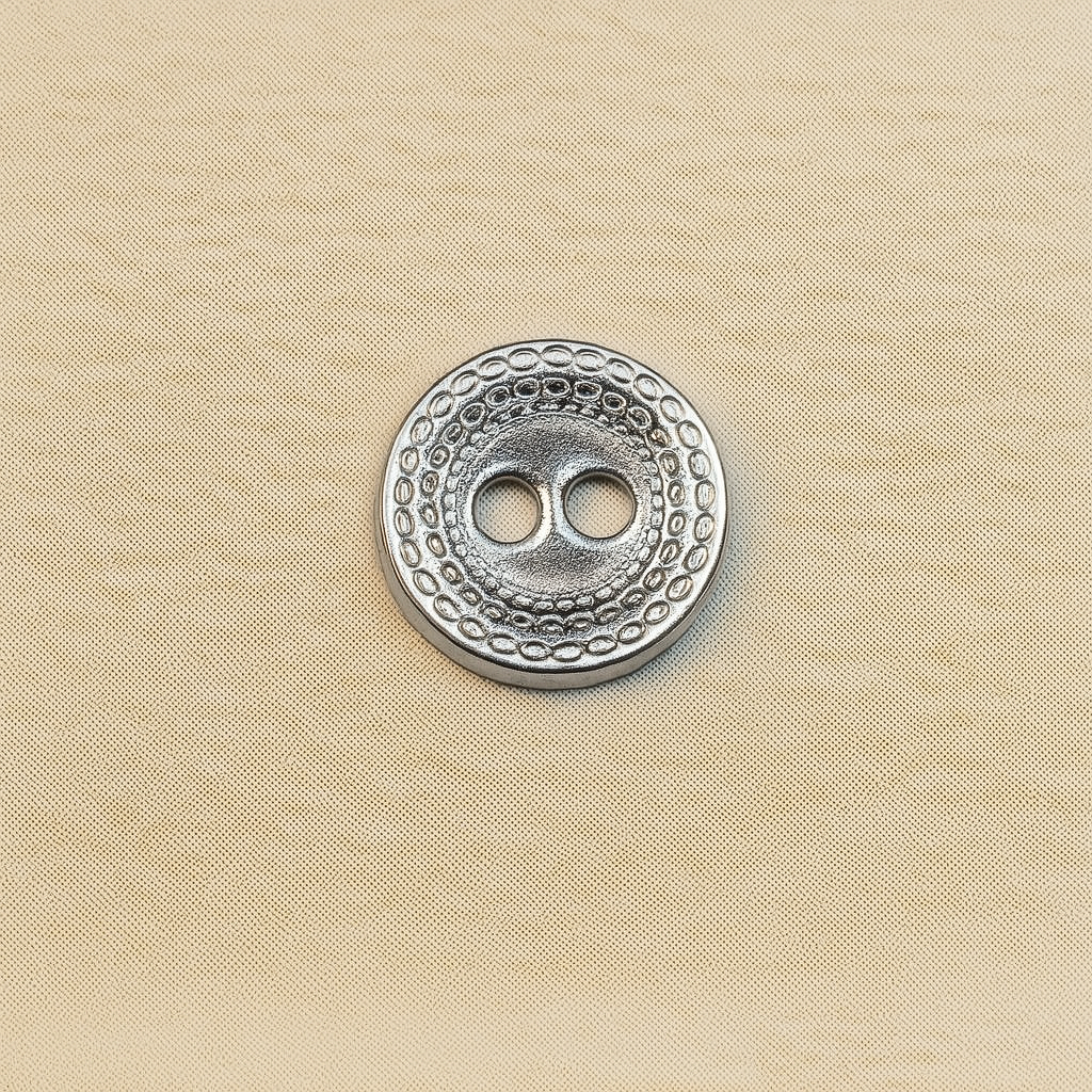 Silver Loop Crest Button