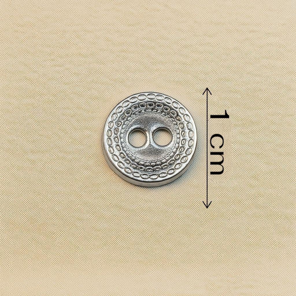 Silver Loop Crest Button