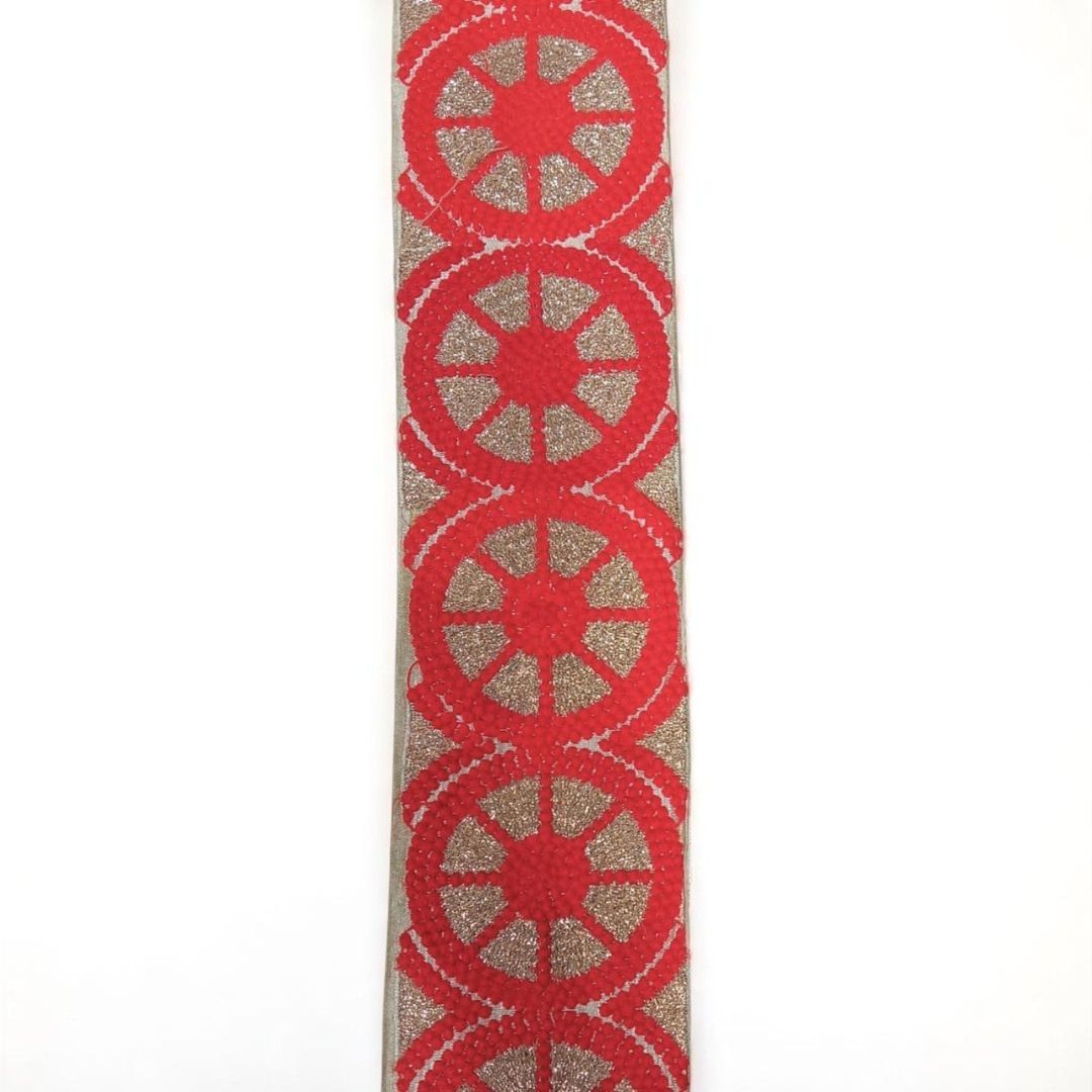 Chakra Glow Circle Lace – Red (Comes in 9 Meters)