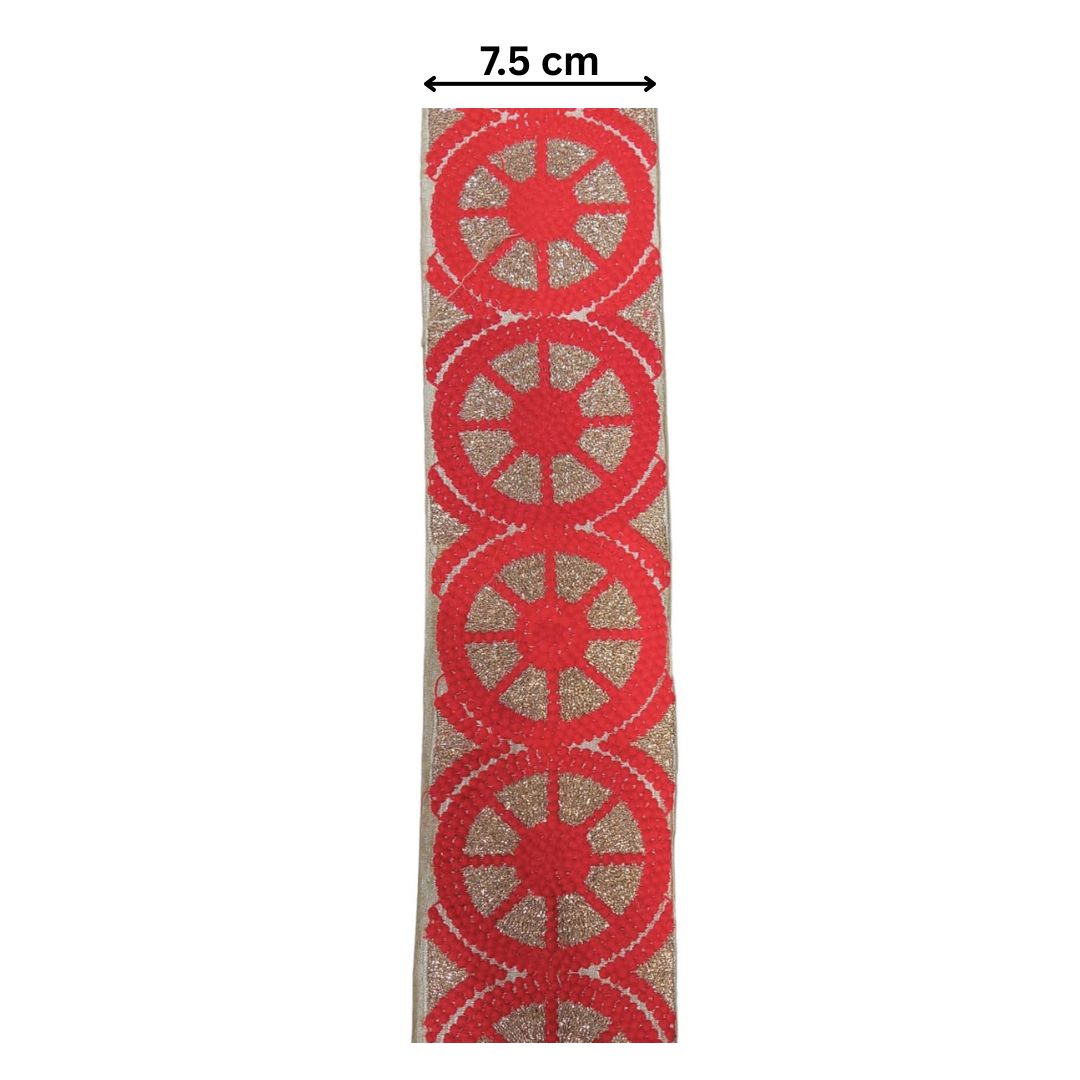 Chakra Glow Circle Lace – Red (Comes in 9 Meters)