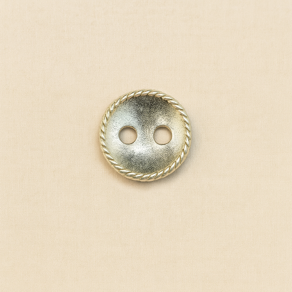Twisted Edge Antique Silver Button