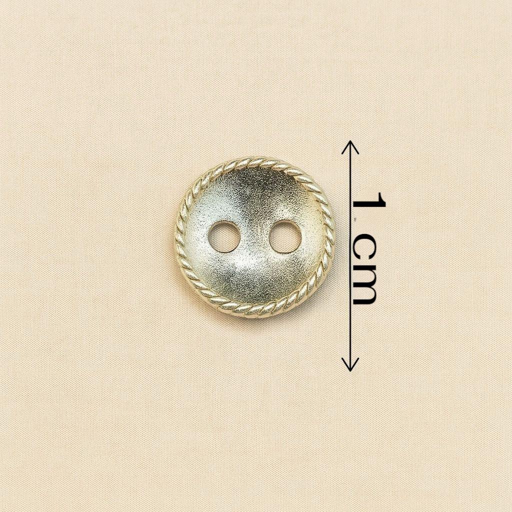 Twisted Edge Antique Silver Button