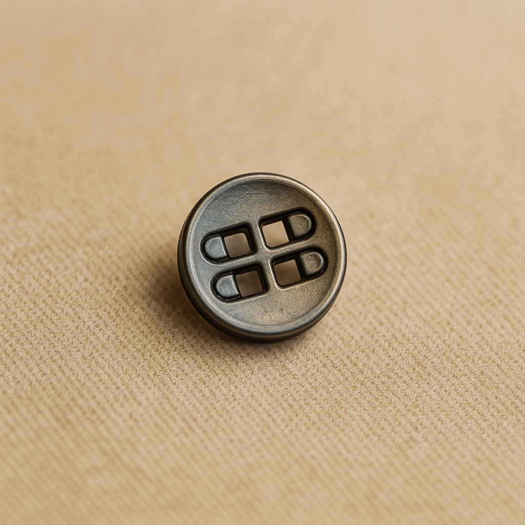 Antique Gunmetal Grid Button