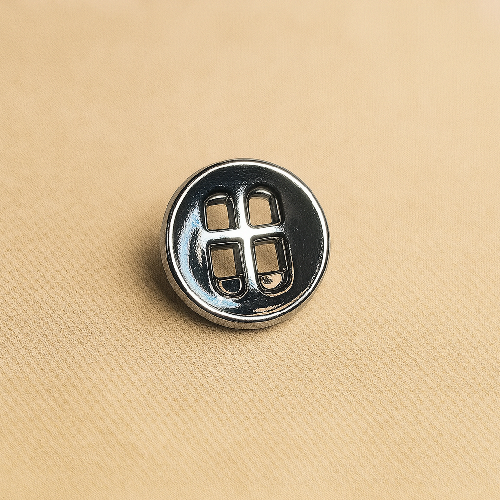 Chrome Grid Luxe Button