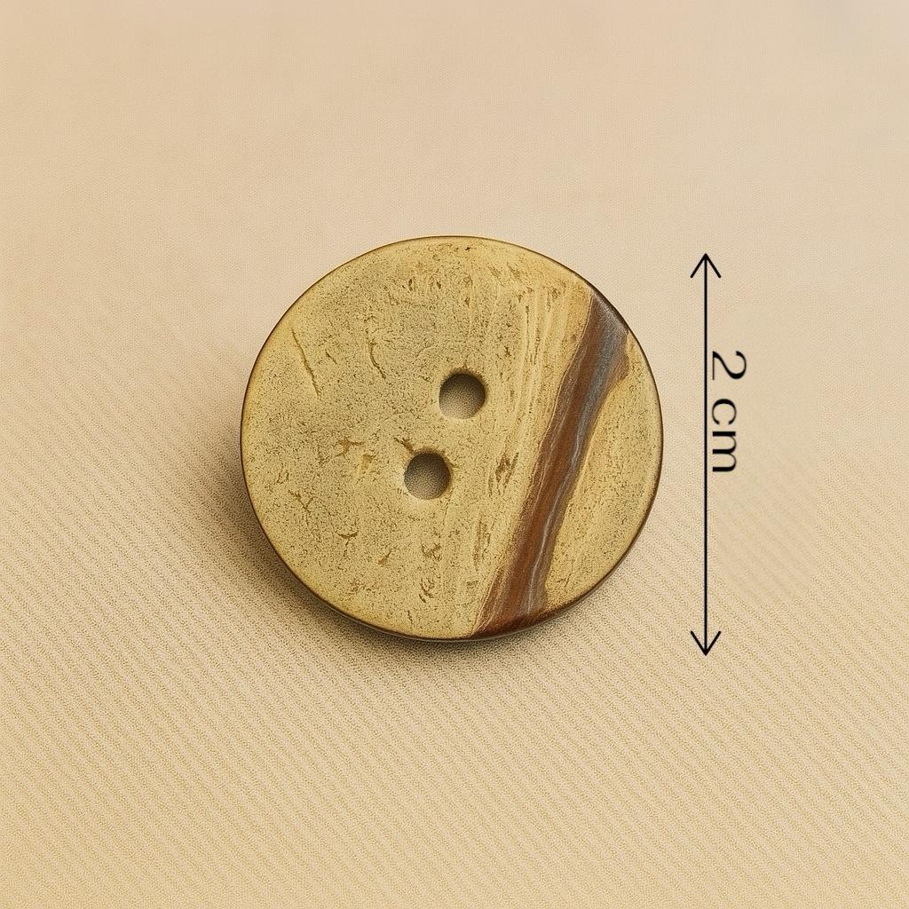 Pale Sand Two-Hole Natural Button
