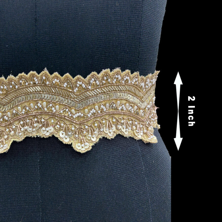 Regal Waves Embellished Belt