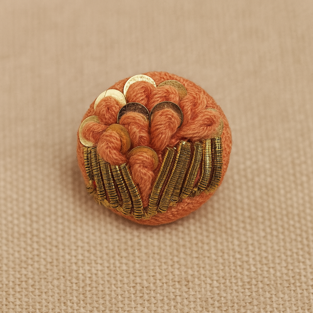 Tangerine Twist Embellished Button