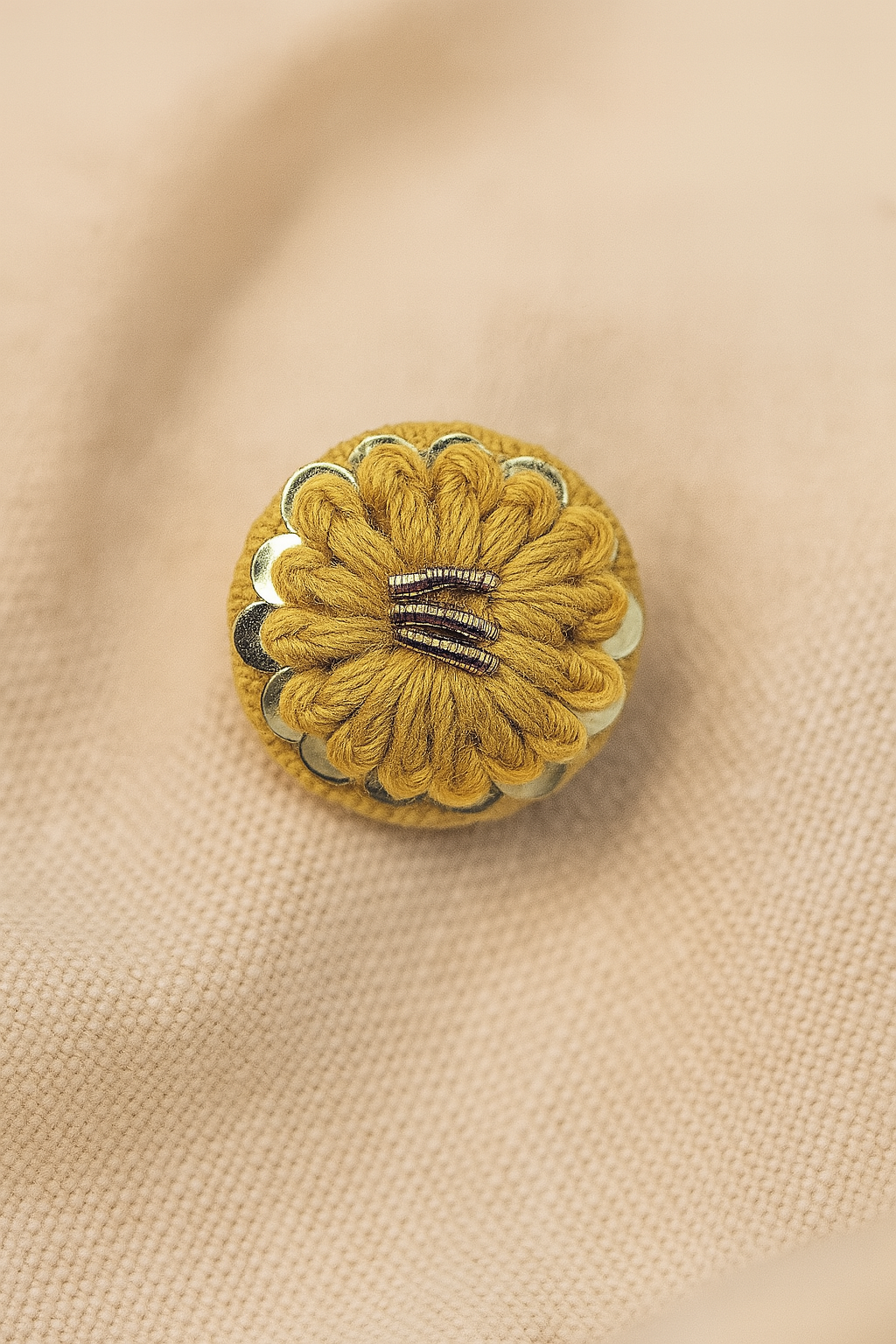Mustard Marigold Button
