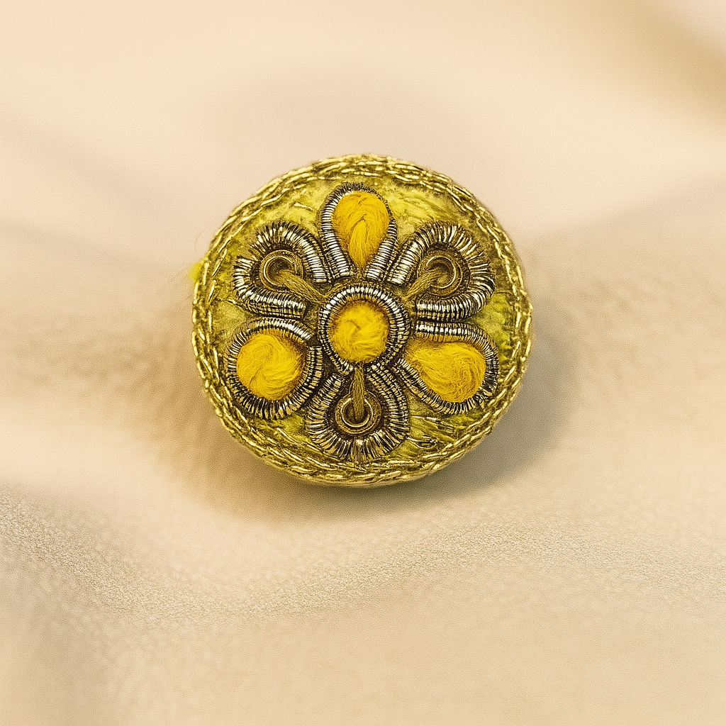 Golden Sunshine Medallion Button