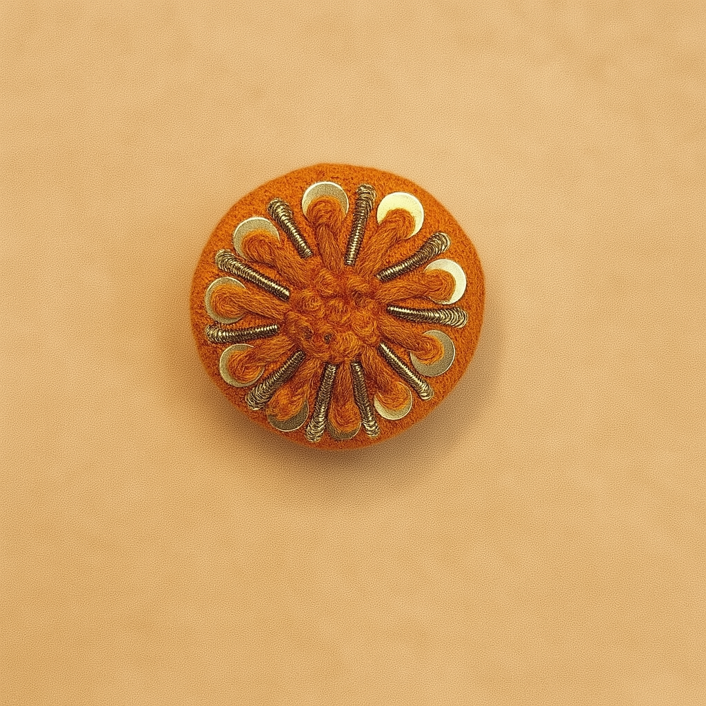 Saffron Spark Crescent Dome Button