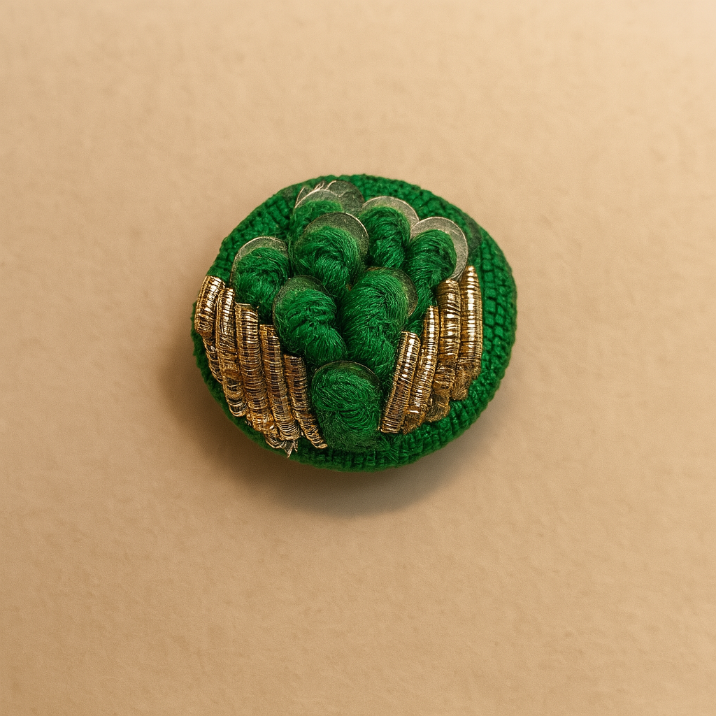 Mehendi Bloom Metallic Button