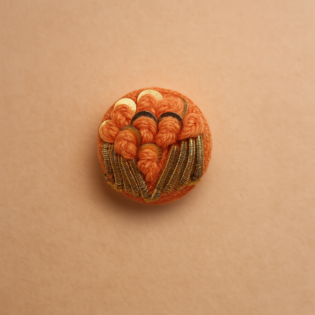 Kesariya Knot Embellished Button