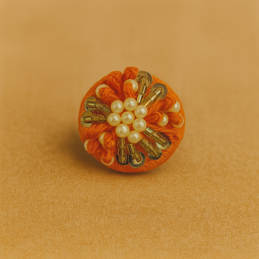 Kesari Phool Kundan Button
