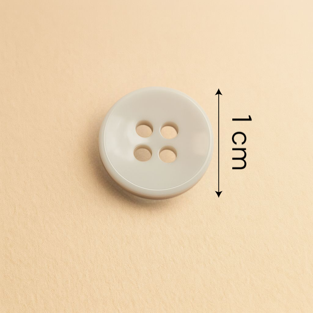 Classic Glossy White 4-Hole Button