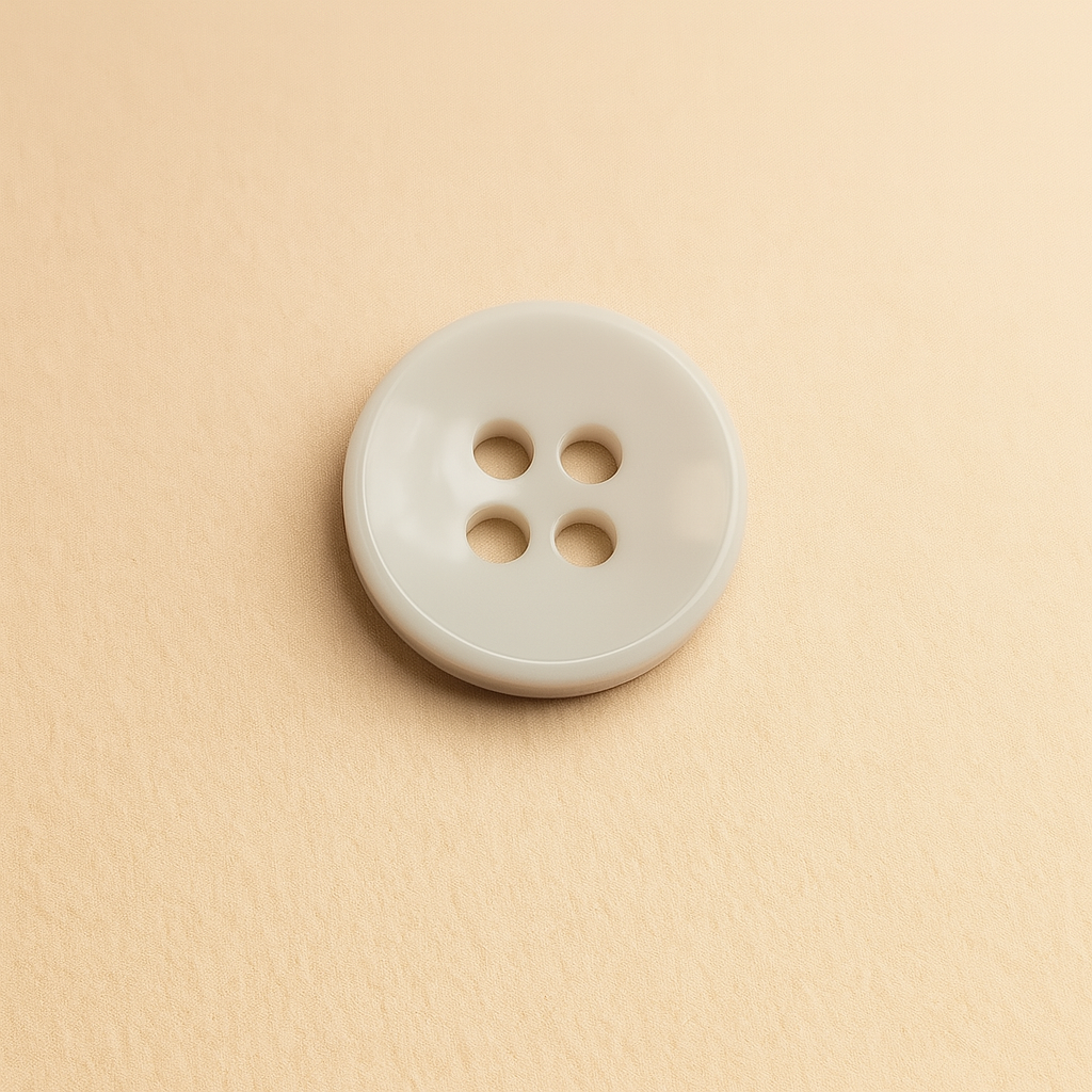 Classic Glossy White 4-Hole Button