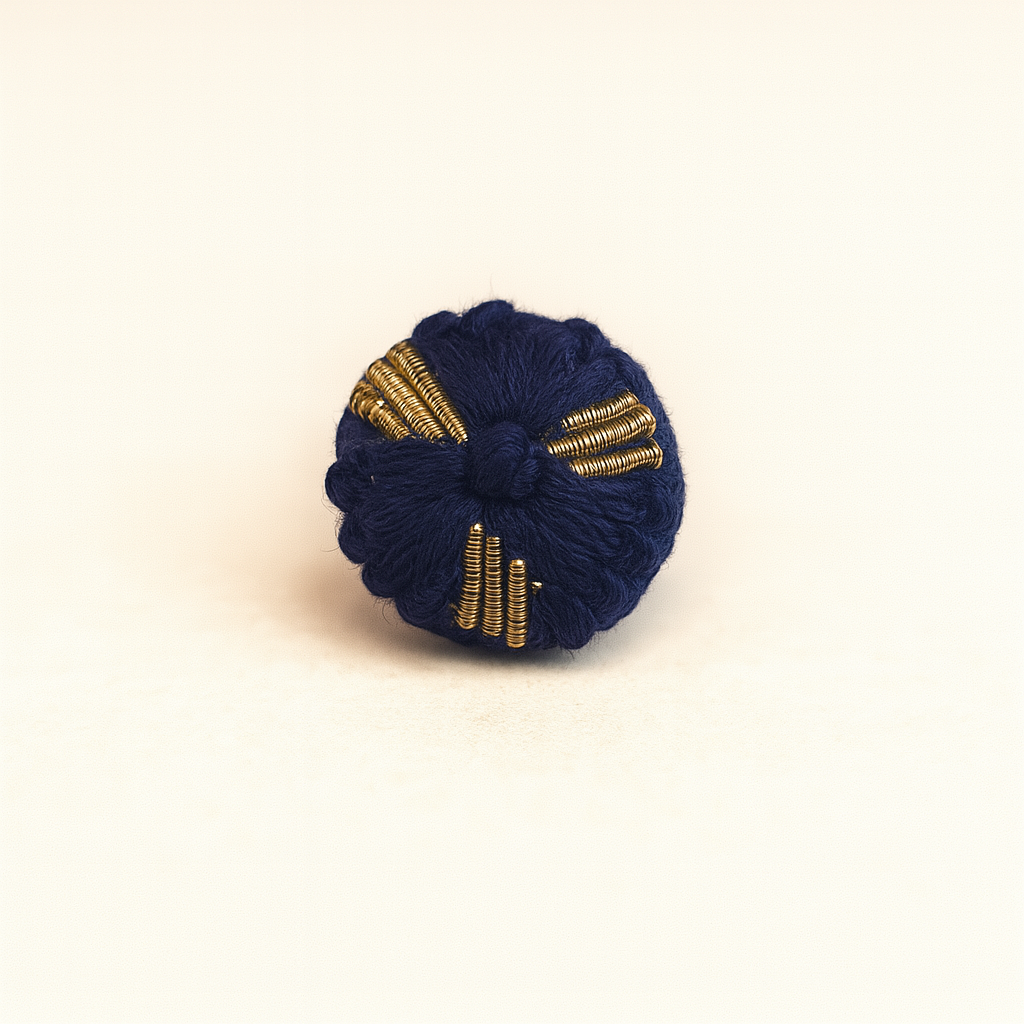 Royal Navy Woolen Button with Gold Wire Accents