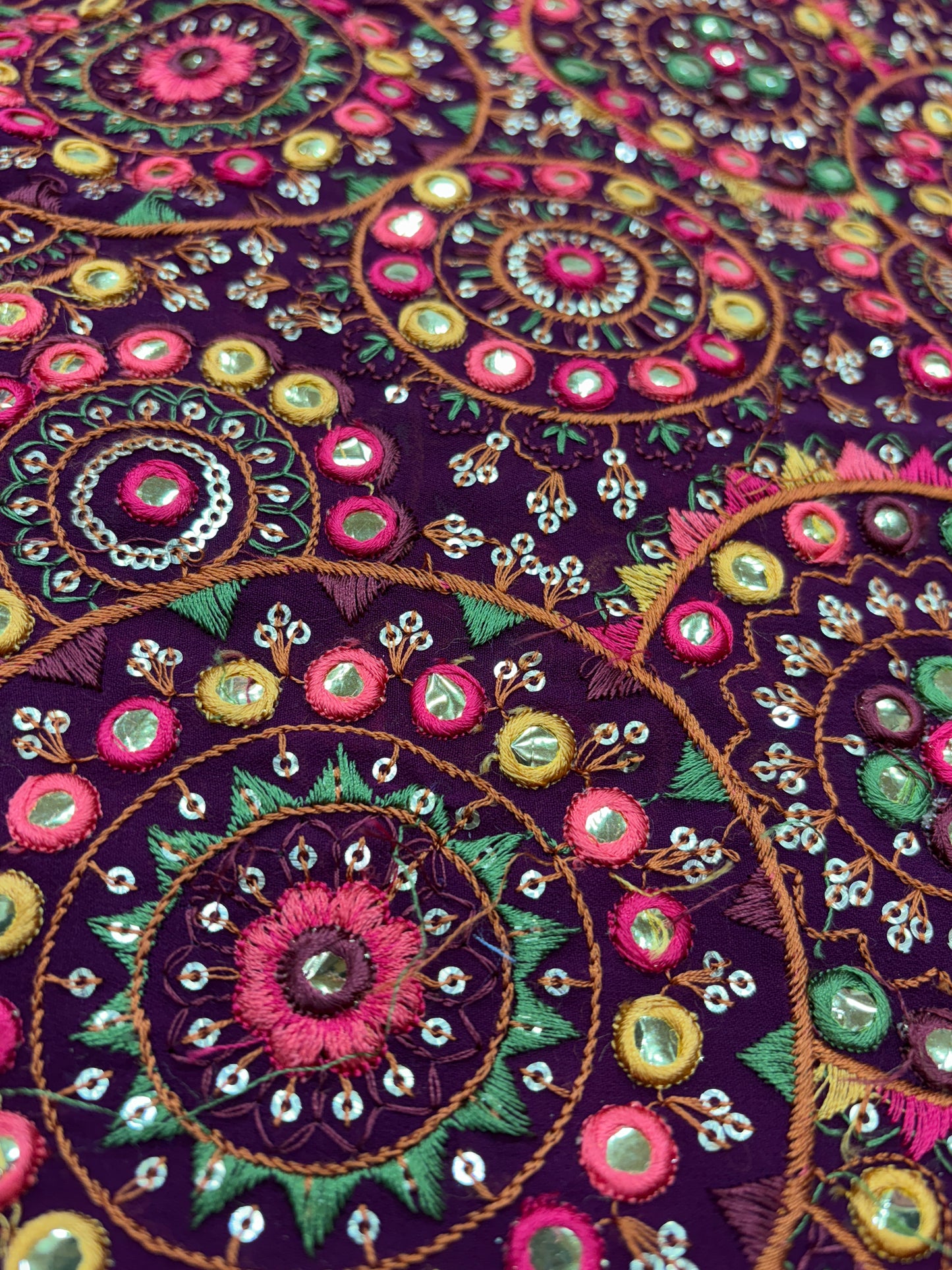 Royal Mandala Mirror Dreams (Gorjet with Gujrati Work)