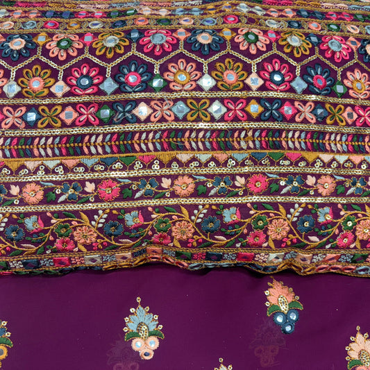 Meadow Festival Embroidery (Gorjet with Suta and Mirror Work)