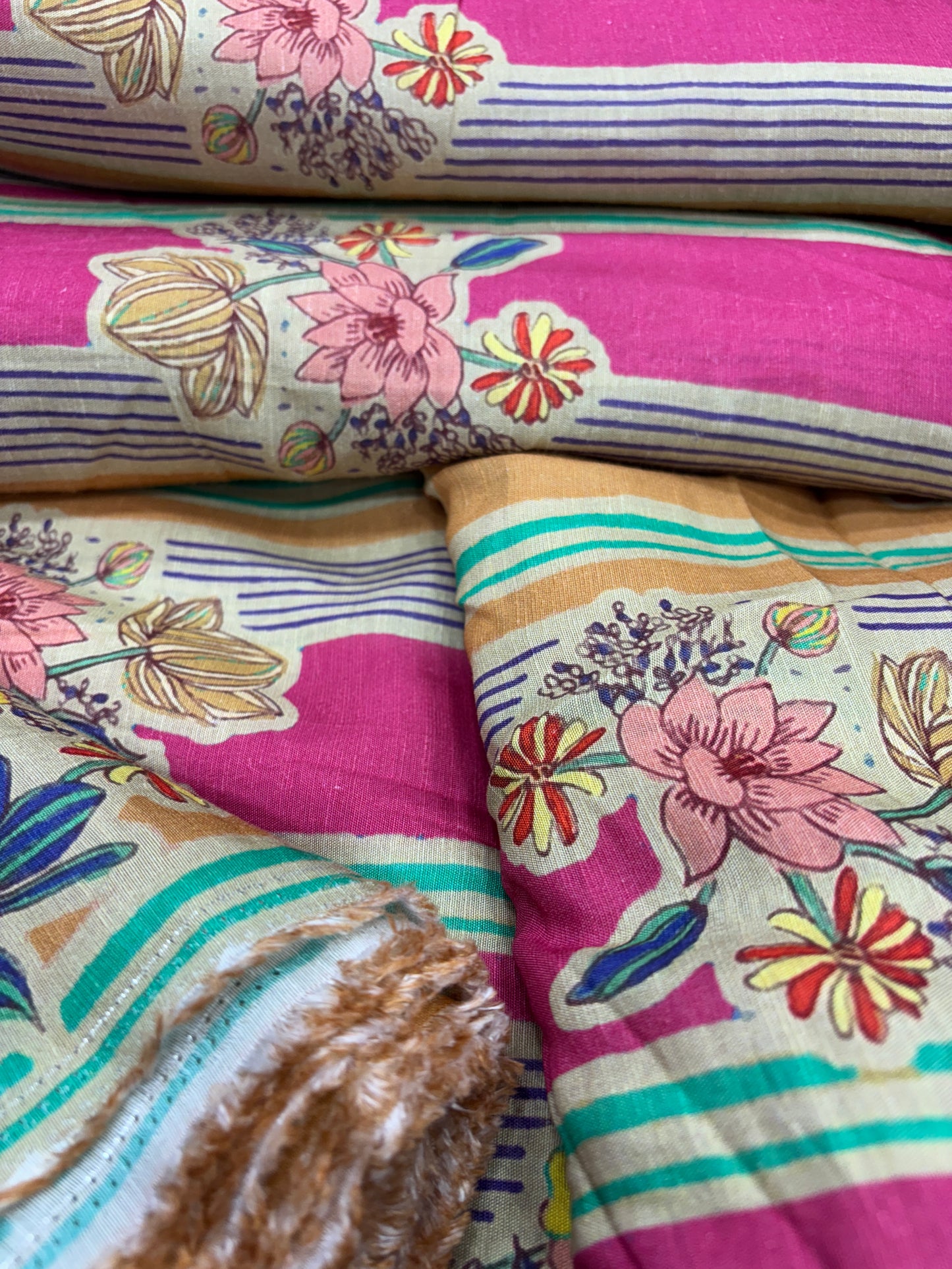 Floral Stripe Canvas