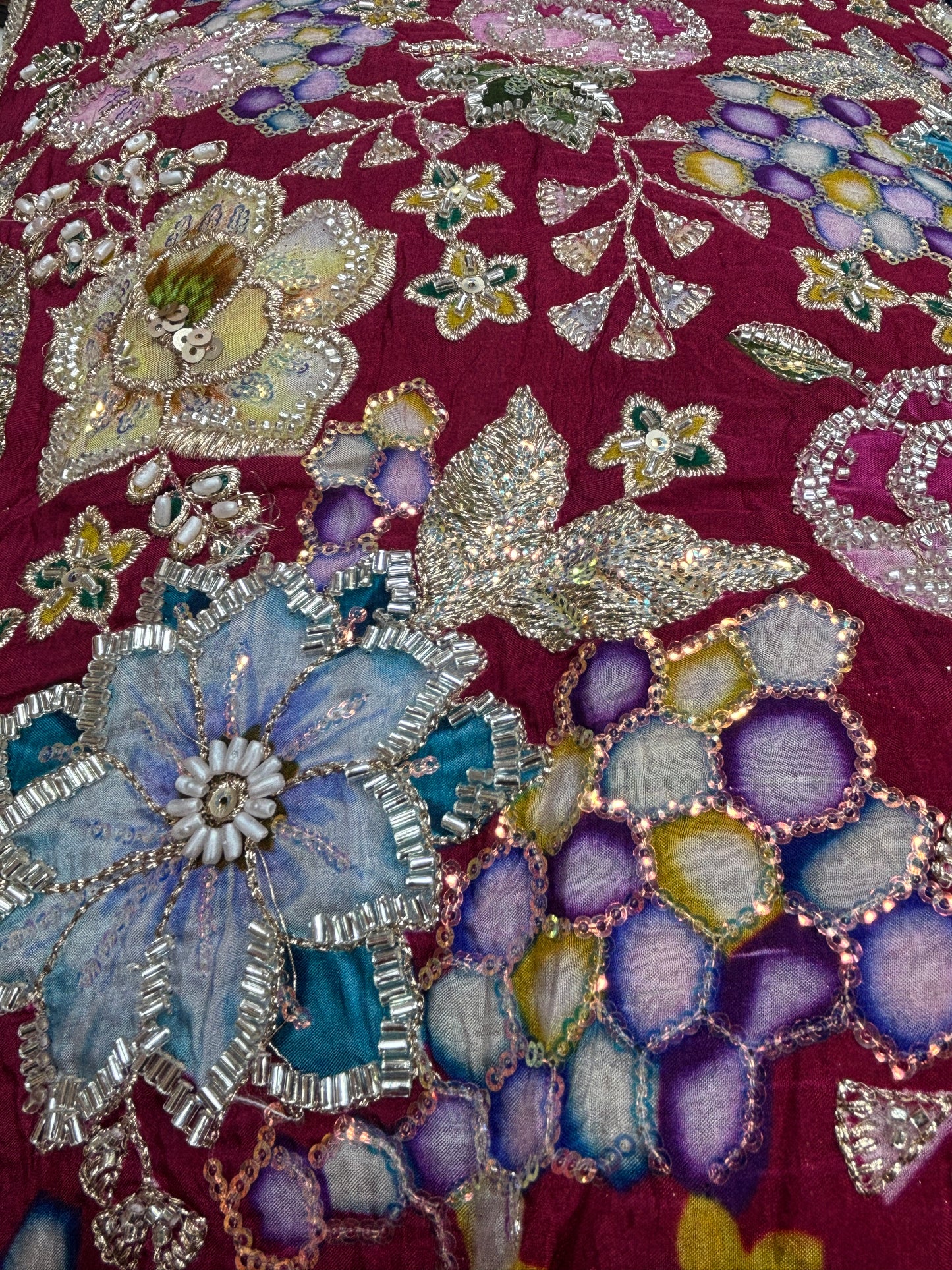 Regal Velvet Garden (Crape with cut dana work)