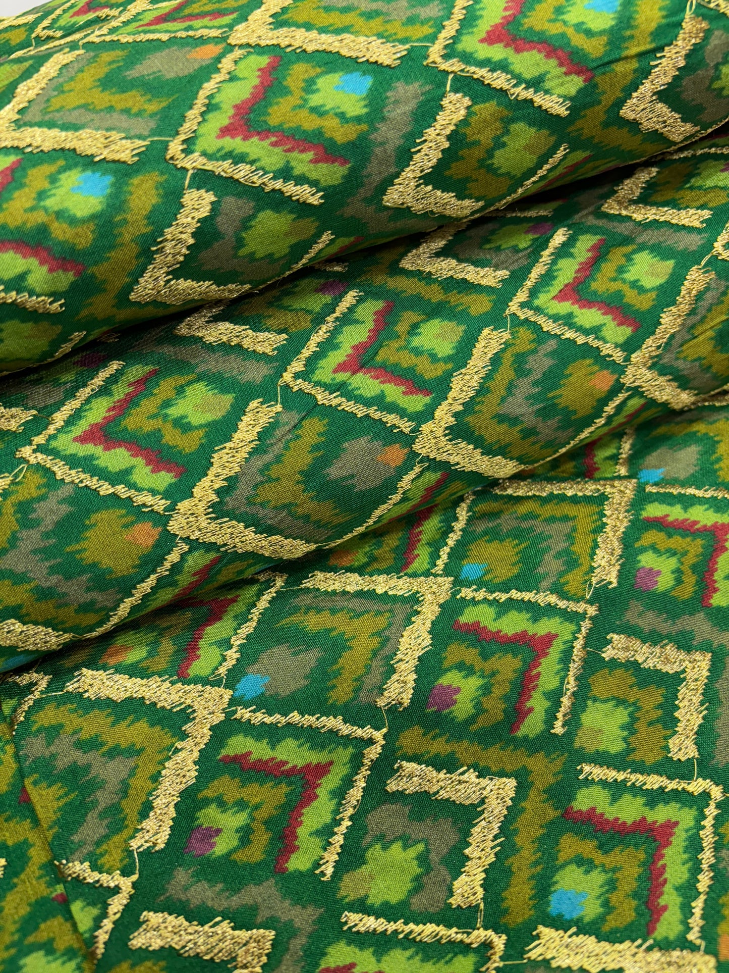 Iridescent Watercolor Garden (upara silk with zari and suta work)