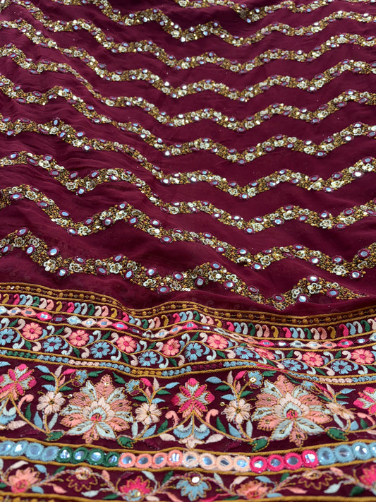 Sequined Waves Royale (Gorjet with Suta and Mirror Work)