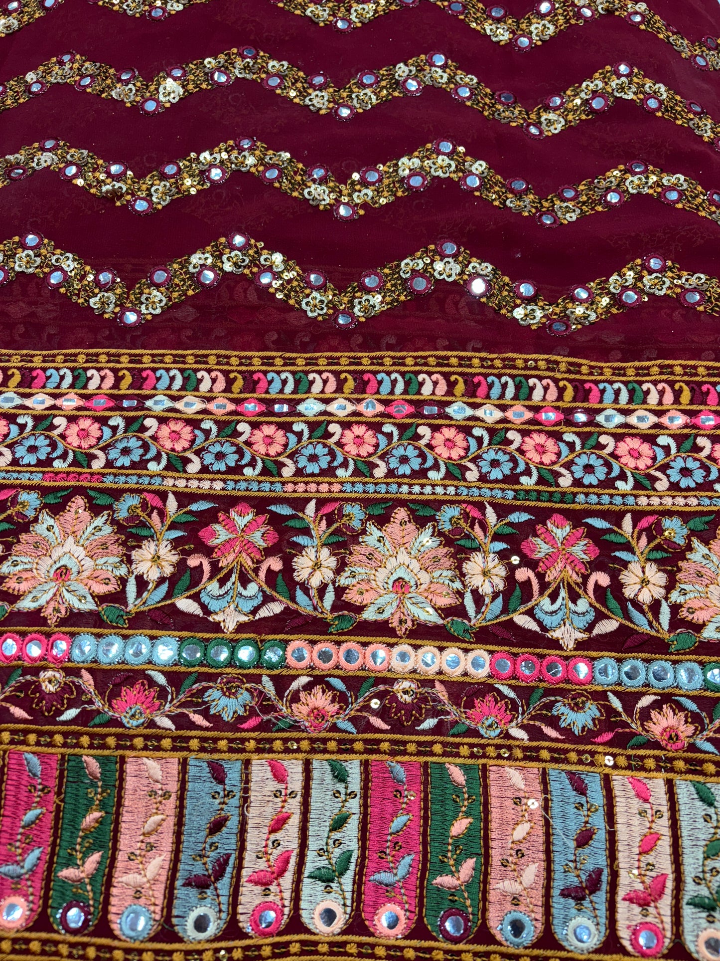 Sequined Waves Royale (Gorjet with Suta and Mirror Work)