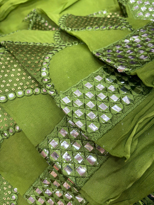 Emerald Mirror Scallops (Gorjet with Mirror Work)