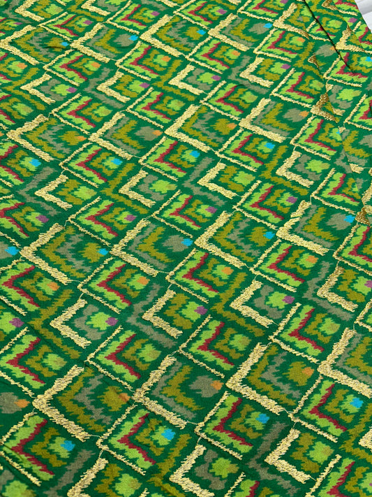 Iridescent Watercolor Garden (upara silk with zari and suta work)