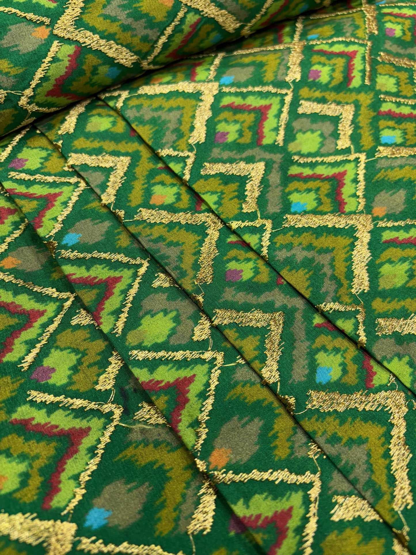 Iridescent Watercolor Garden (upara silk with zari and suta work)