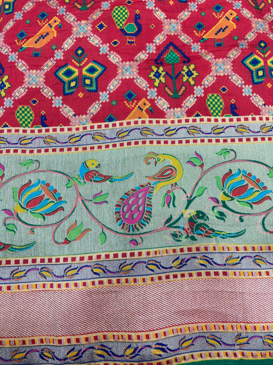 Royal Peacock Symphony (Banarasi Patola Print)