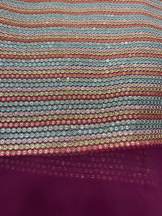 Blush Vine Reverie (Gorjet with embroidery work)