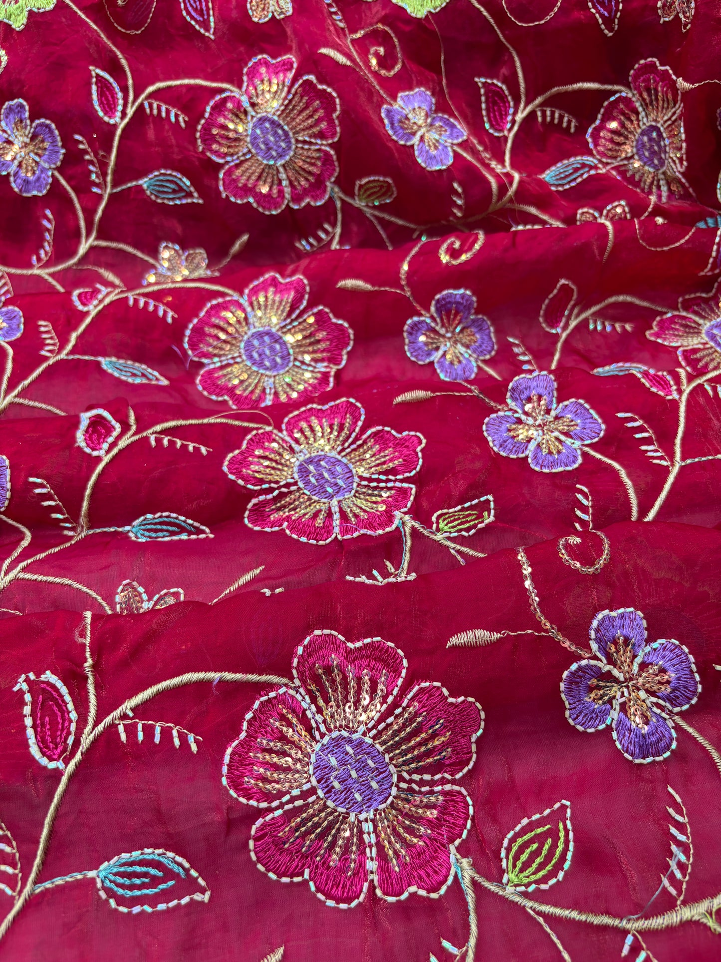 Gulnaar Jaal (Glass Tissue with Embroidery Work)