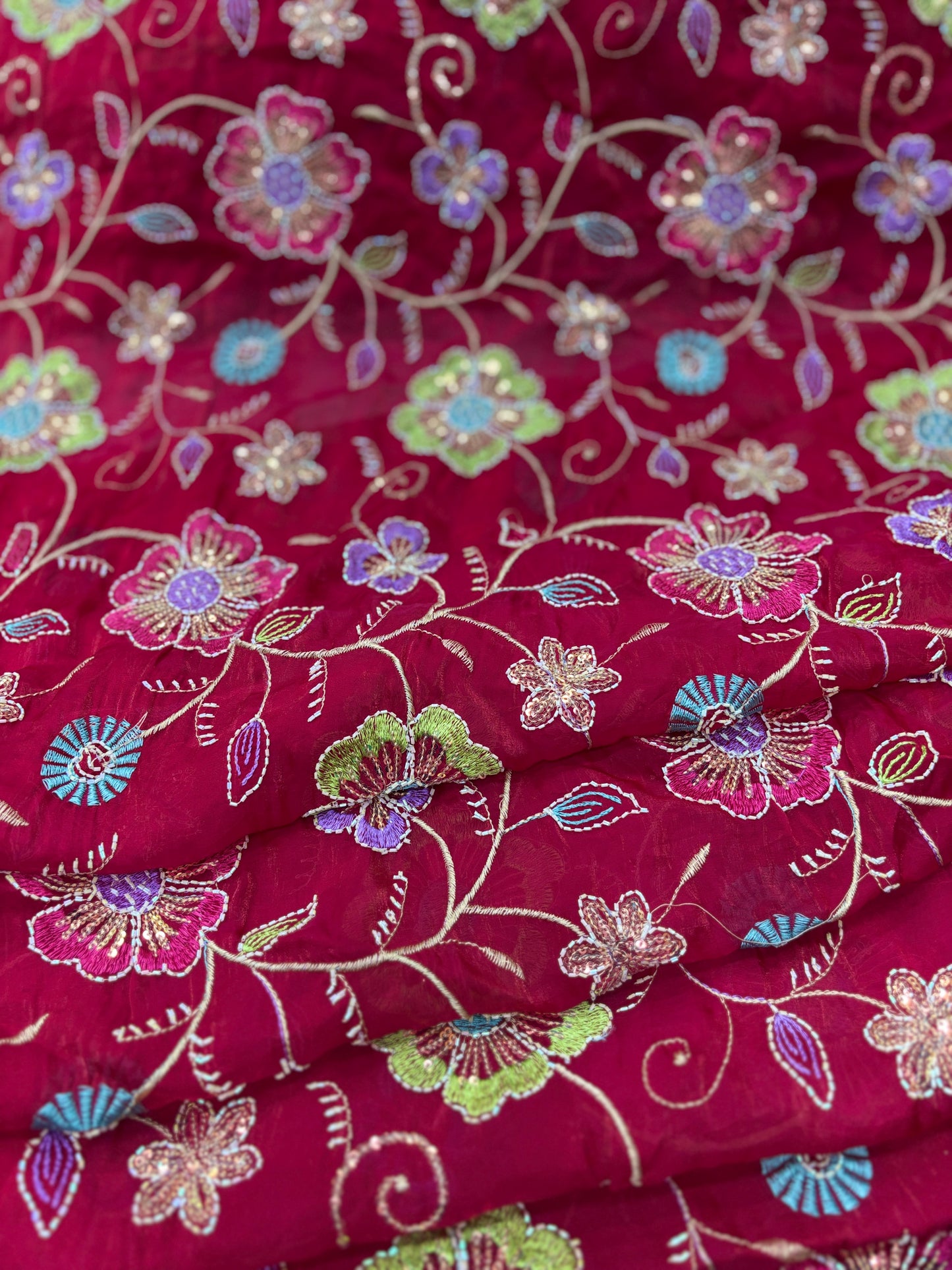 Gulnaar Jaal (Glass Tissue with Embroidery Work)