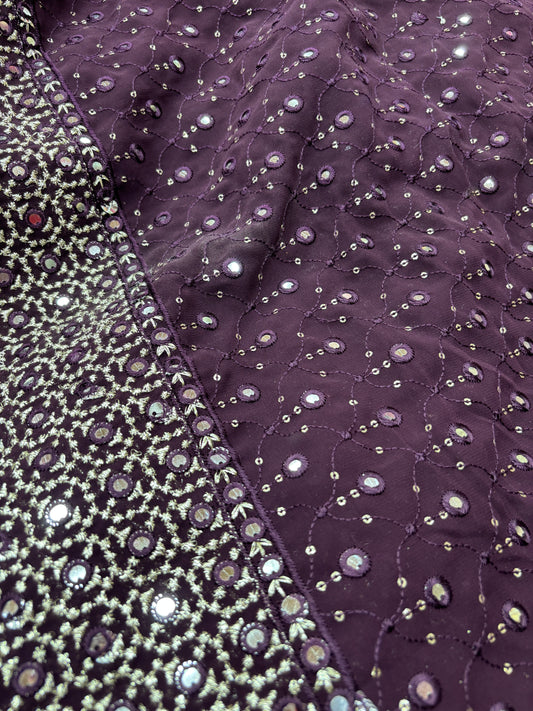 Jamuni Jharokha Mirror Embroidery (Gorjet with Mirror and Zari Work)