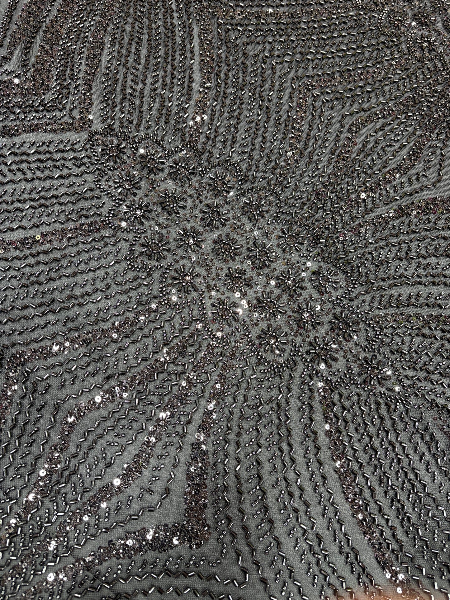 Midnight Black Sequin Embroidered Fabric